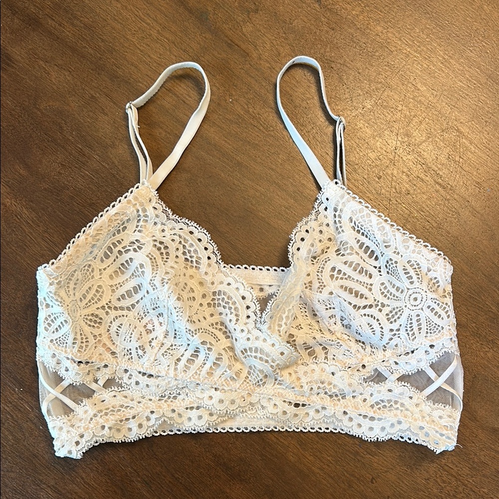 Victoria’s Secret Sheer White Lace Bralette - s